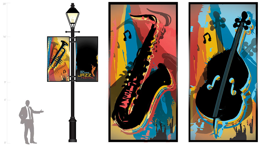 NOLA Jazz Fest Pole Banners