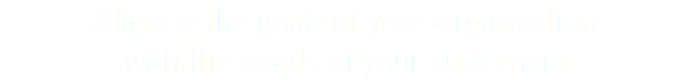 Aligning the goals of your organization  with the needs of your customers